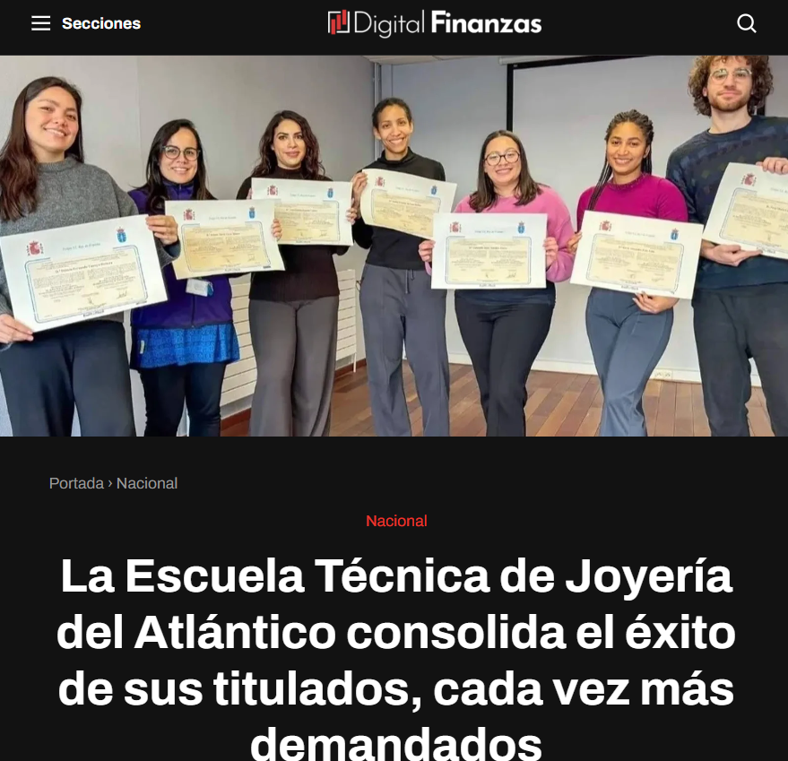 Digital Finanzas destaca el éxito de los titulados de la Escuela Técnica de Joyería del Atlántico de Vigo, cada vez más demandados por la alta joyería francesa